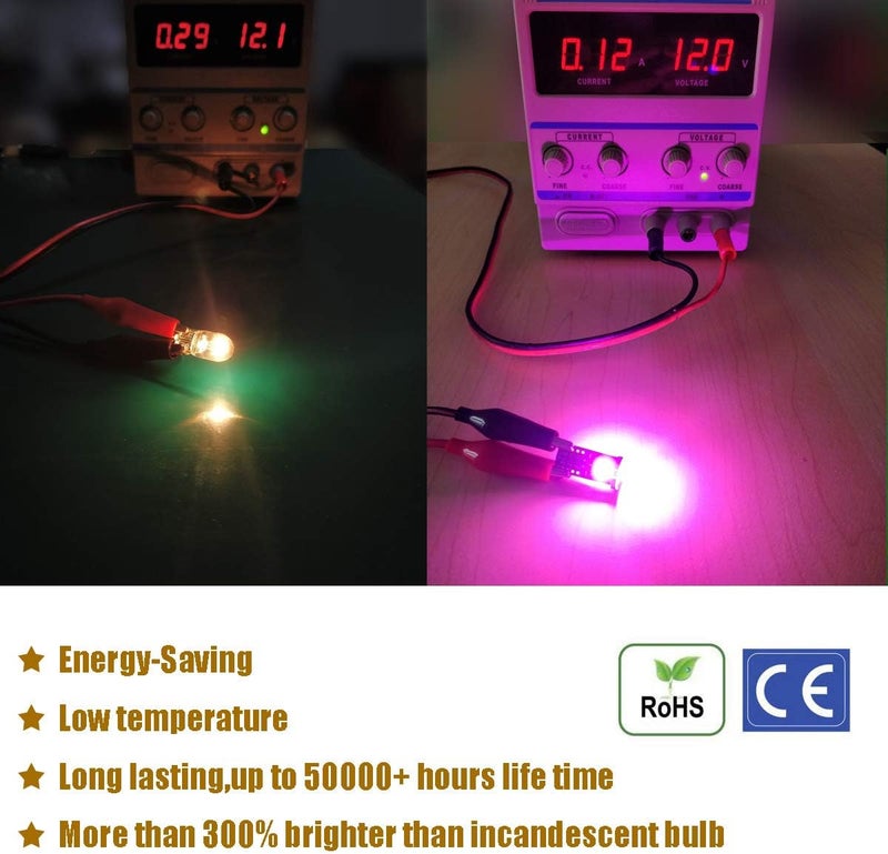 iBrightstar Extremely Bright Wedge T10 168 194 LED Bulbs for Car Interior Dome Map Door Courtesy License Plate Lights, Purple - Image 4